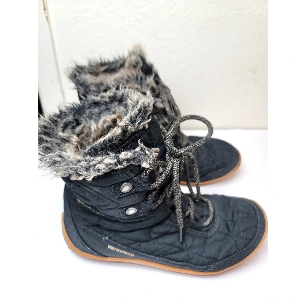 Columbia Women's Black Minx Shorty III‎ Waterproof Quilted Winter Boots Faux Fur